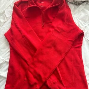 Red Quarter-Zip Pullover